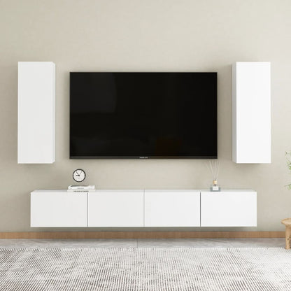 Set Mobili Porta TV 4 pz Bianco in Legno Multistrato - homemem39