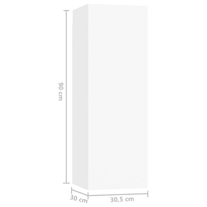 Set di Mobili Porta TV 3 pz Bianco in Legno Multistrato