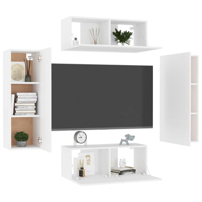 Set Mobili Porta TV 4 pz Bianco in Legno Multistrato - homemem39