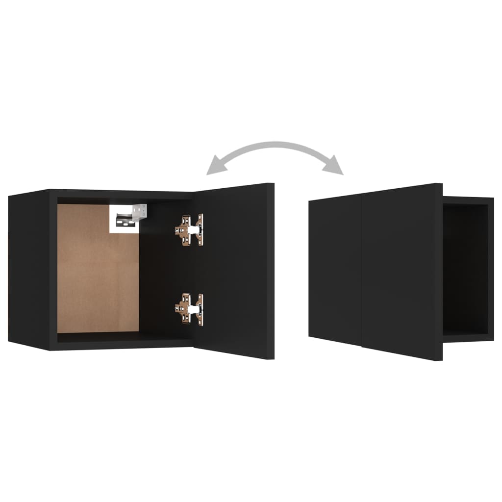 Set di Mobili Porta TV 6 pz Nero in Legno Multistrato