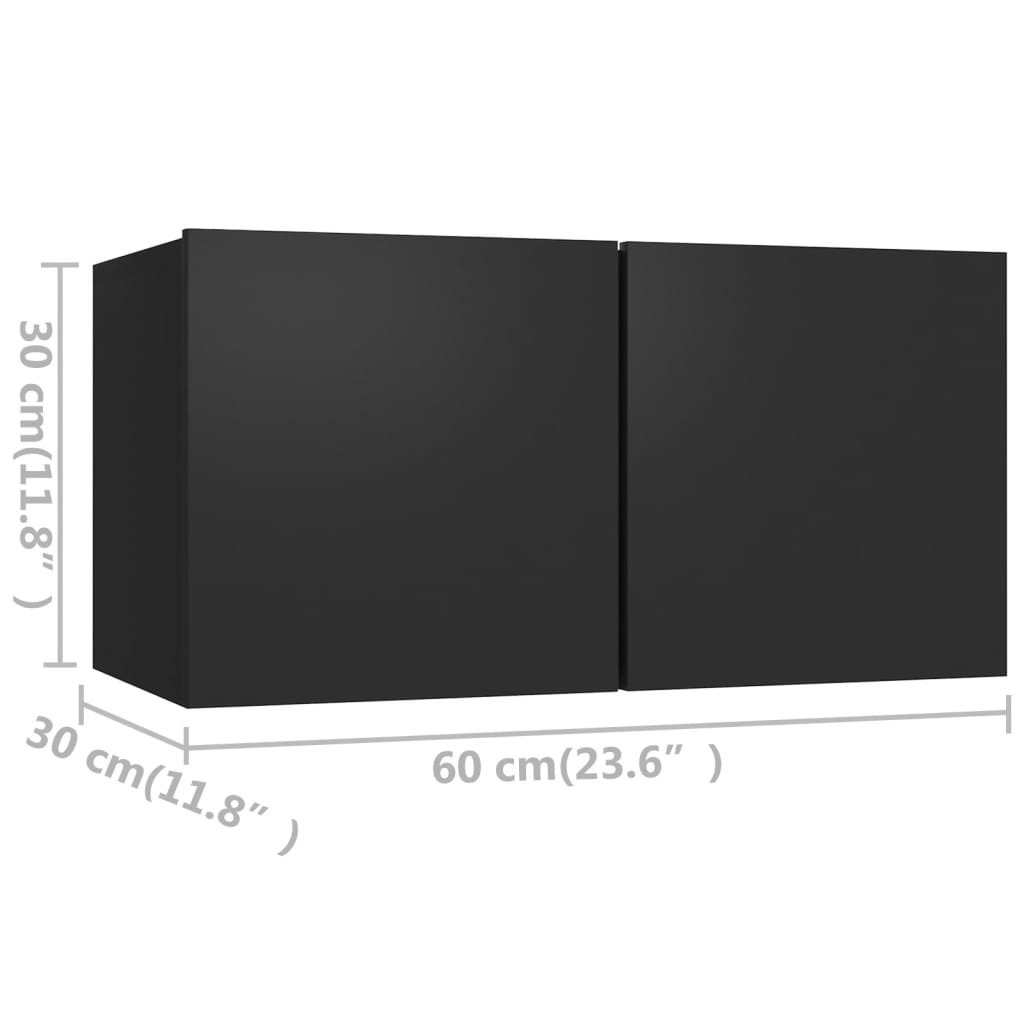 Set di Mobili Porta TV 4 pz Nero in Legno Multistrato