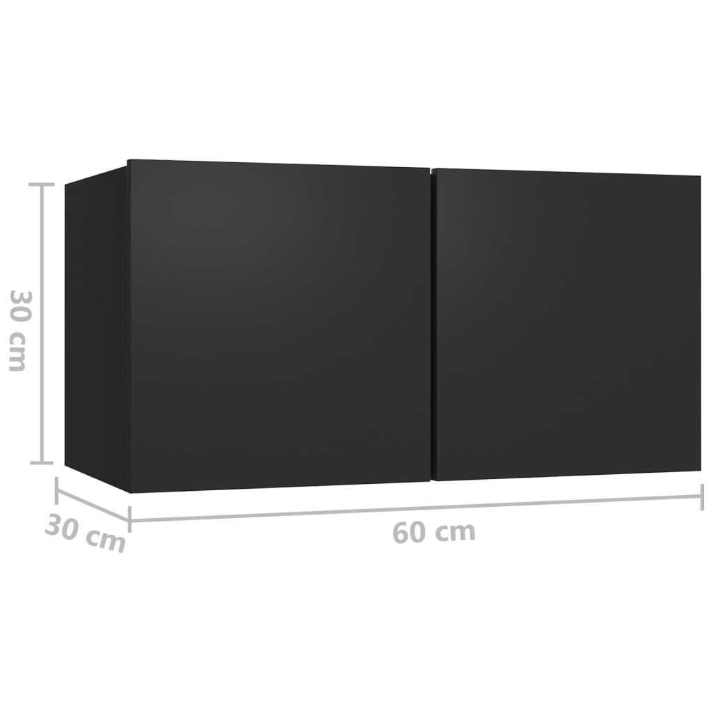 Set di Mobili Porta TV 10 pz Nero in Legno Multistrato