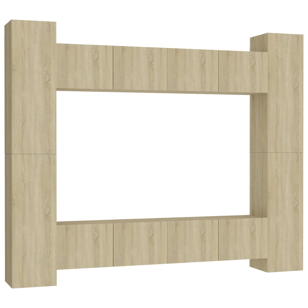 Set di Mobili Porta TV 8 pz Rovere Sonoma in Legno Multistrato - homemem39