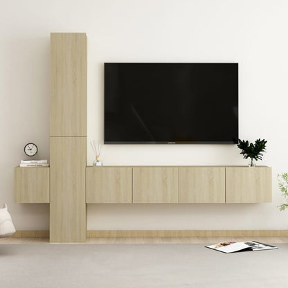 Set di Mobili Porta TV 5 pz Rovere Sonoma in Legno Multistrato - homemem39