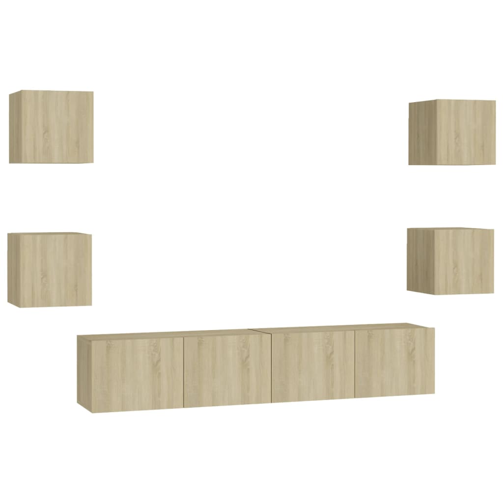 Set di Mobili TV 6 pz Rovere Sonoma in Legno Multistrato - homemem39