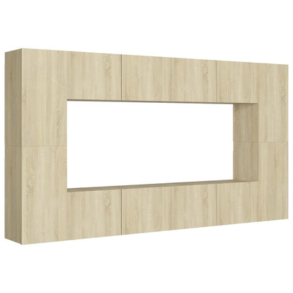 Set di Mobili Porta TV 8 pz Rovere Sonoma in Legno Multistrato - homemem39