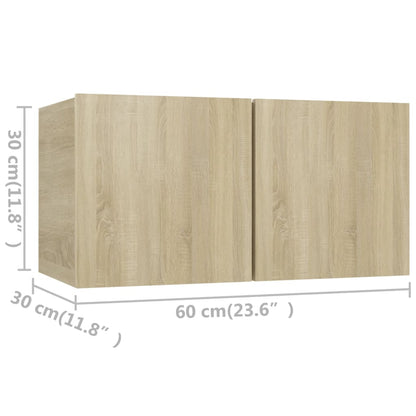 Set di Mobili Porta TV 3 pz Rovere Sonoma in Legno Multistrato - homemem39