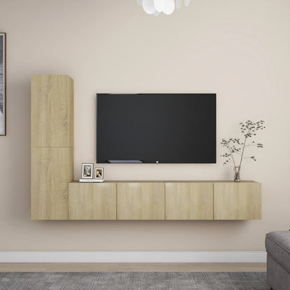 Set di Mobili TV 4 pz Rovere Sonoma in Legno Multistrato - homemem39