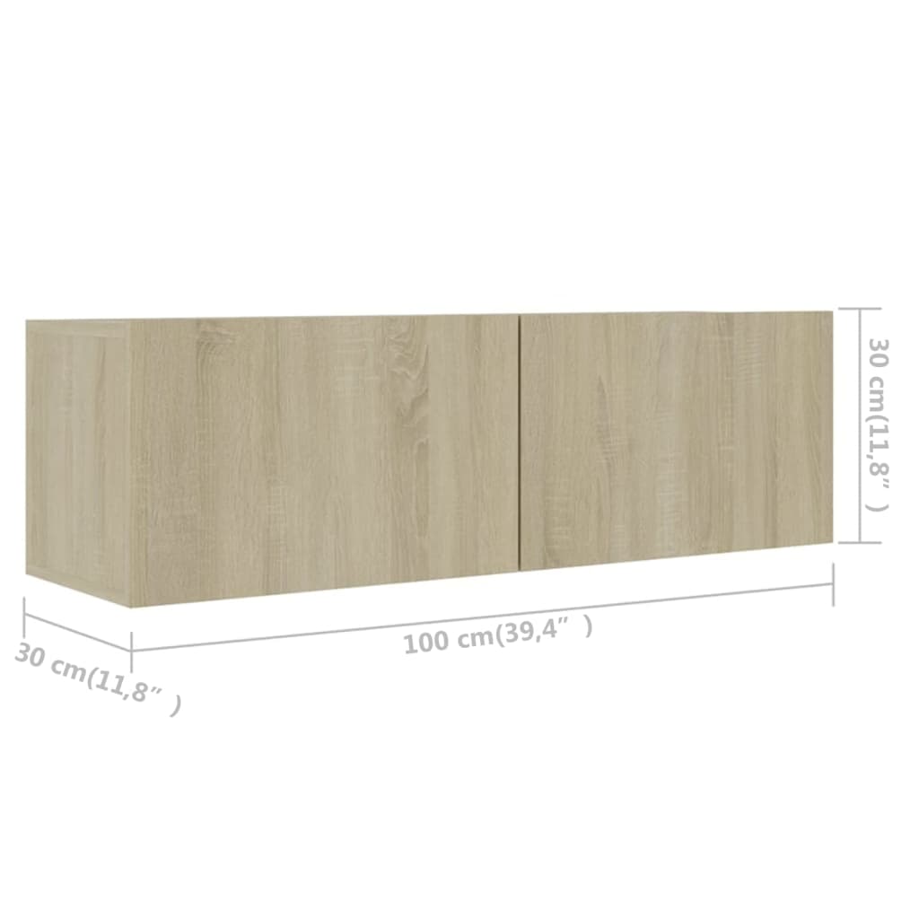 Set di Mobili TV 4 pz Rovere Sonoma in Legno Multistrato