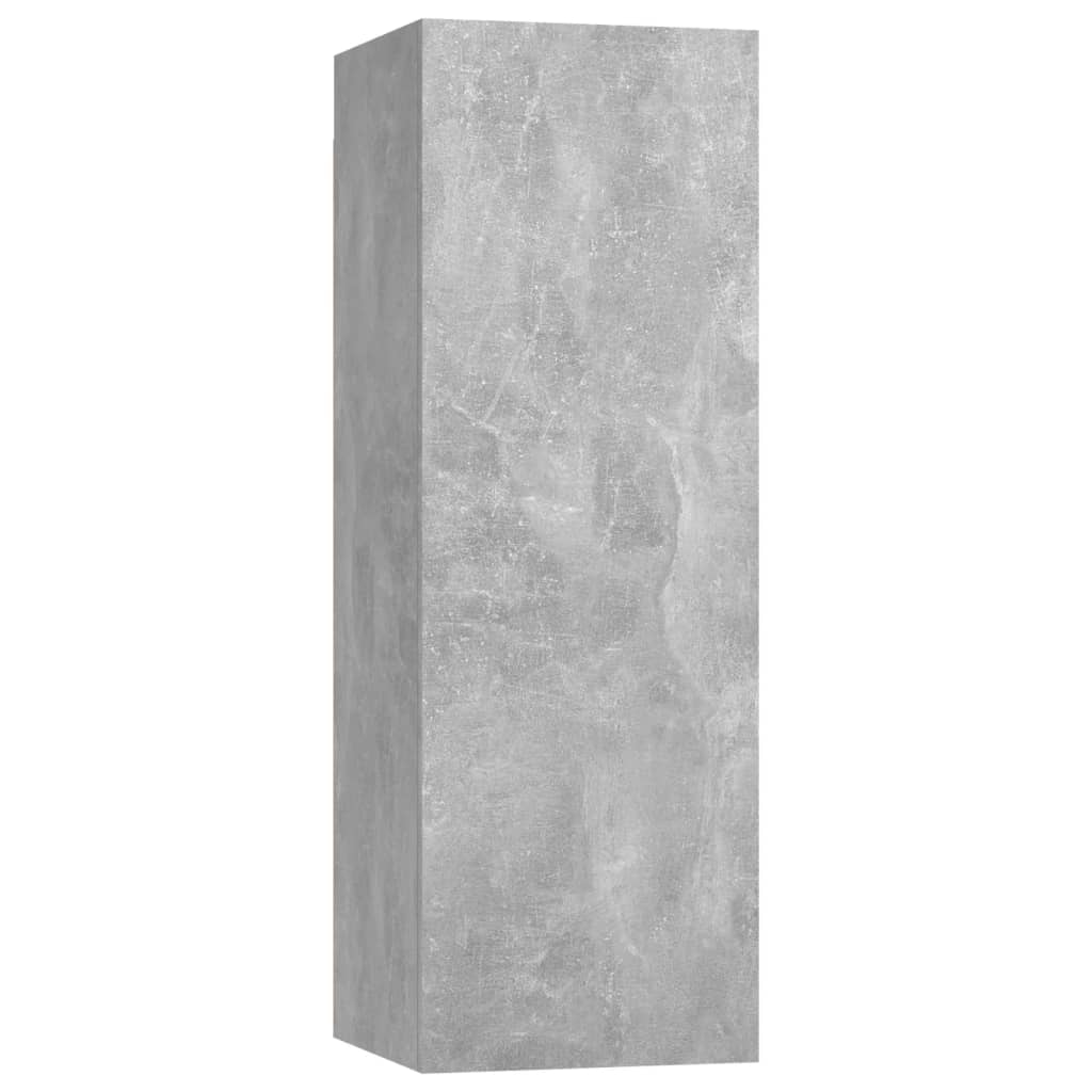 Mobili TV 4 pz Grigio Cemento 30,5x30x90cm in Legno Multistrato