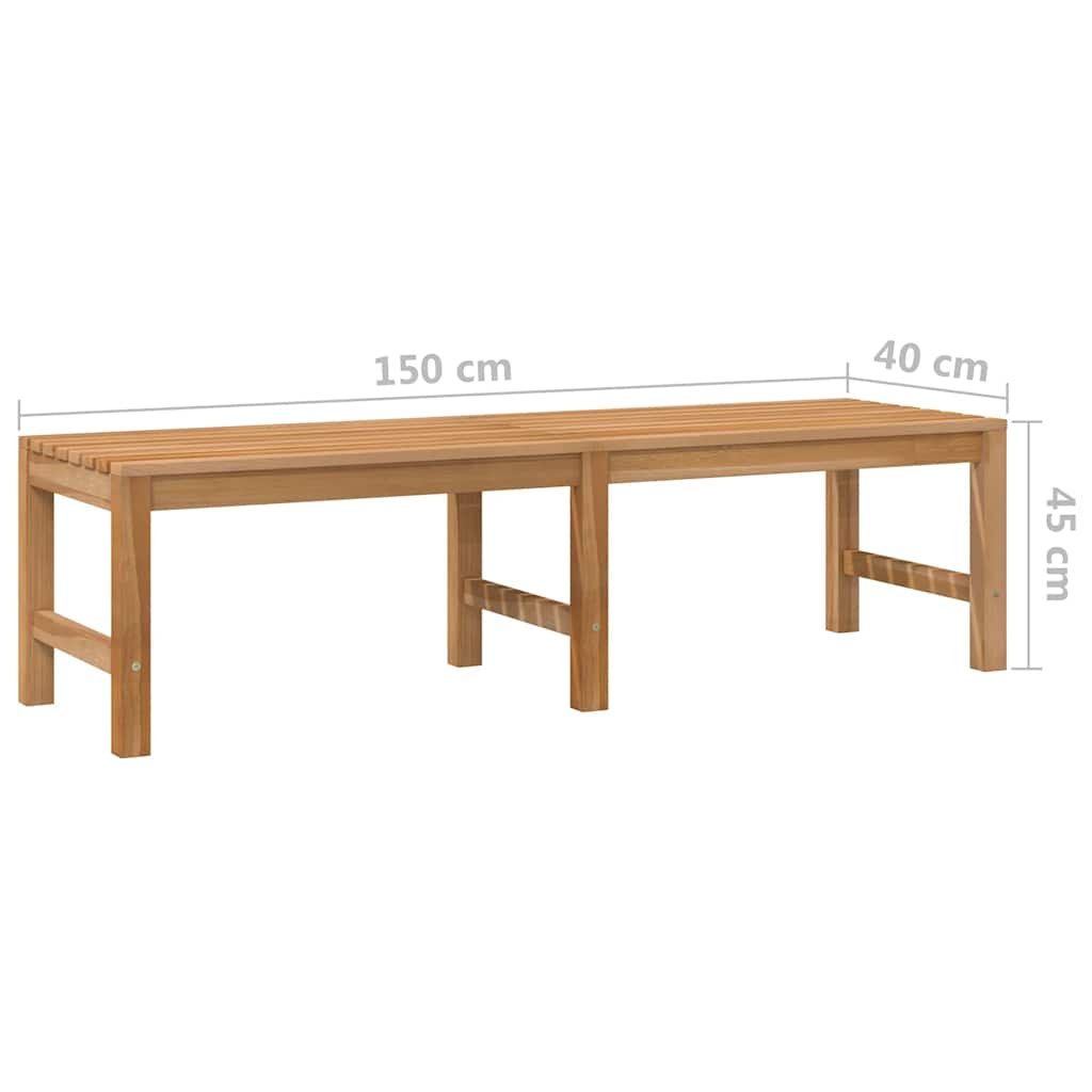 Panchina da Giardino 150 cm in Legno Massello di Teak - homemem39