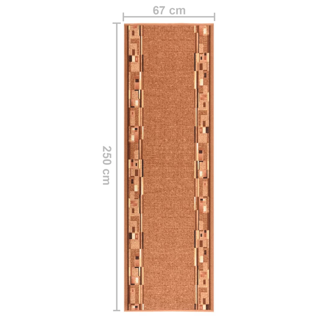 Tappeto Corsia Marrone 67x250 cm Antiscivolo - homemem39