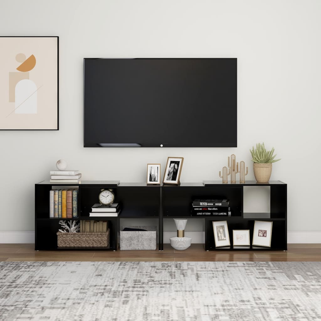 Mobile Porta TV Nero 149x30x52 cm in Legno Multistrato