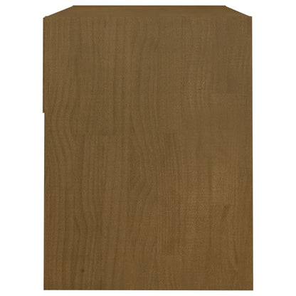 Comodino Marrone Ambrato 40x31x40 cm in Legno Massello di Pino