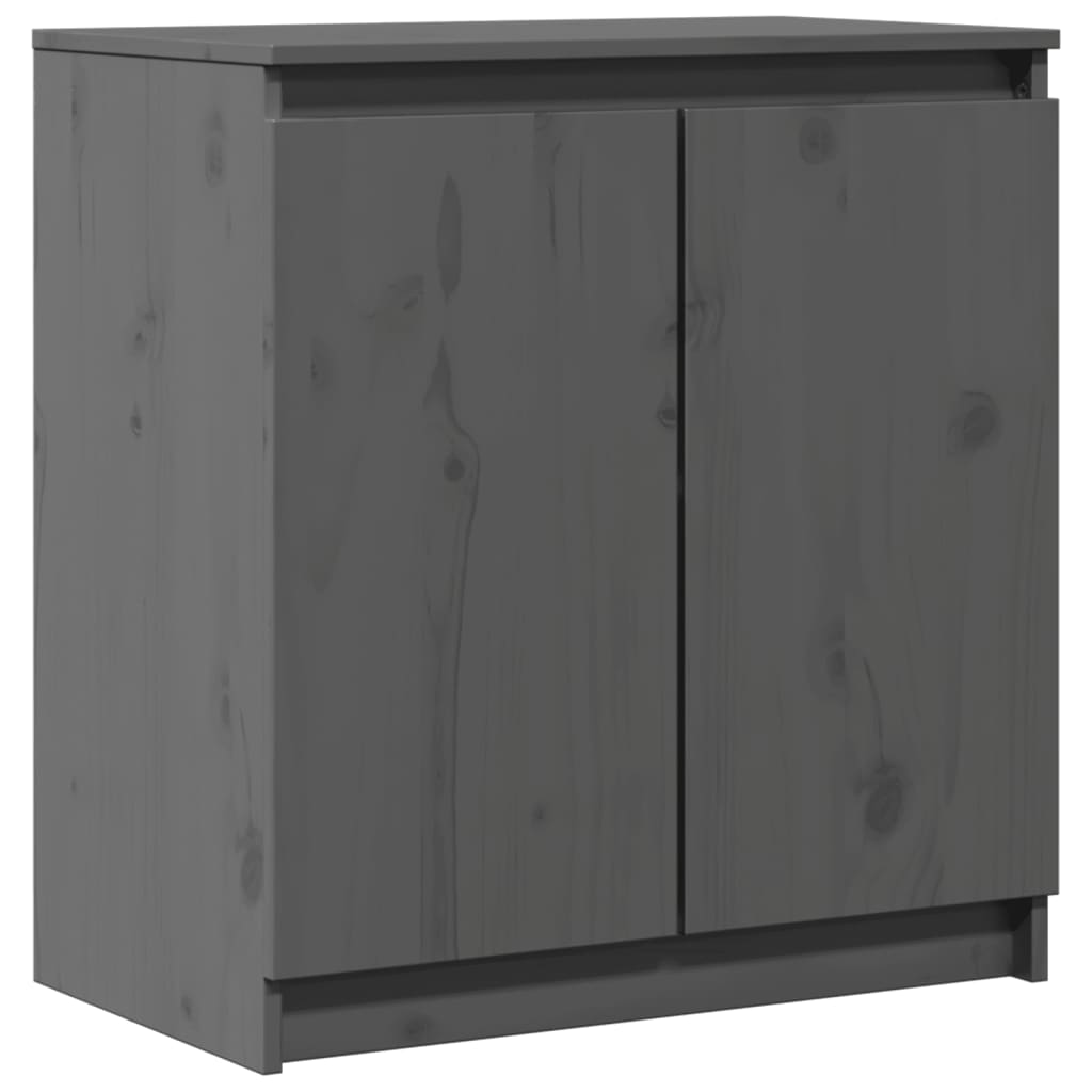 Armadietto Grigio 60x36x65 cm in Legno Massello di Pino - homemem39