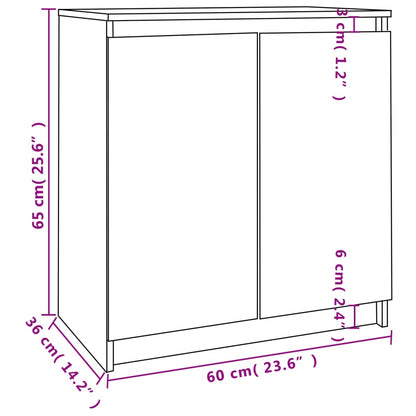 Armadietto Grigio 60x36x65 cm in Legno Massello di Pino - homemem39