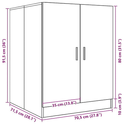 Mobile per Lavatrice Nero 71x71,5x91,5 cm - homemem39