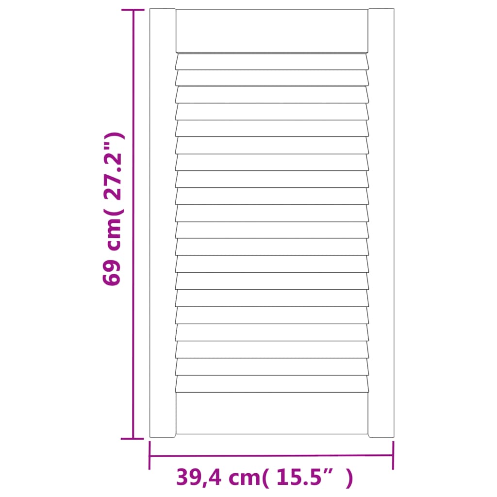 Ante con Design a Lamelle 2 pz 69x39,4 cm in Legno di Pino - homemem39