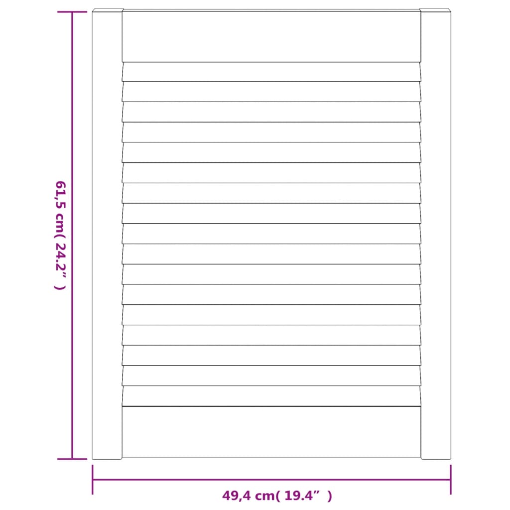 Anta a Lamelle Bianca 61,5x49,4 cm in Legno di Pino - homemem39