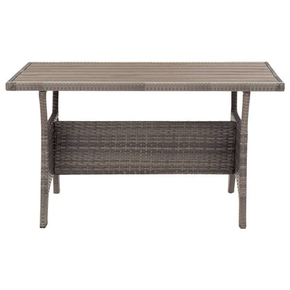 Tavolo da Giardino Grigio 120x70x66 cm in Polyrattan