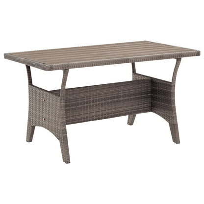 Tavolo da Giardino Grigio 120x70x66 cm in Polyrattan