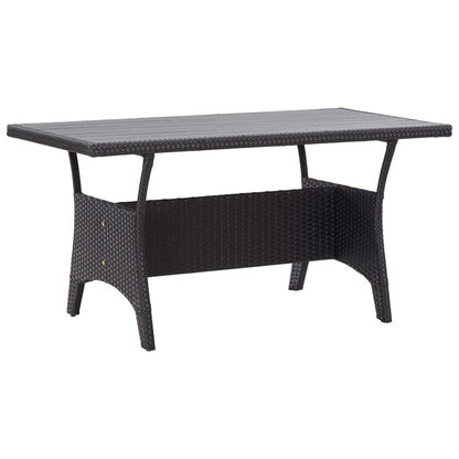 Tavolo da Giardino Nero 120x70x66 cm in Polyrattan - homemem39