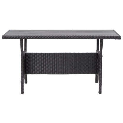 Tavolo da Giardino Nero 120x70x66 cm in Polyrattan - homemem39