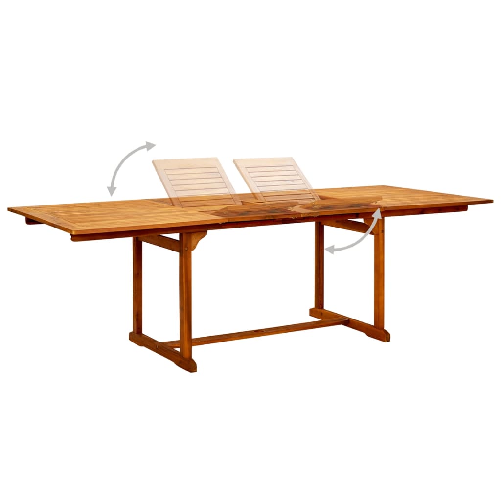 Tavolo da Pranzo per Esterni (160-240)x100x75cm Massello Acacia - homemem39