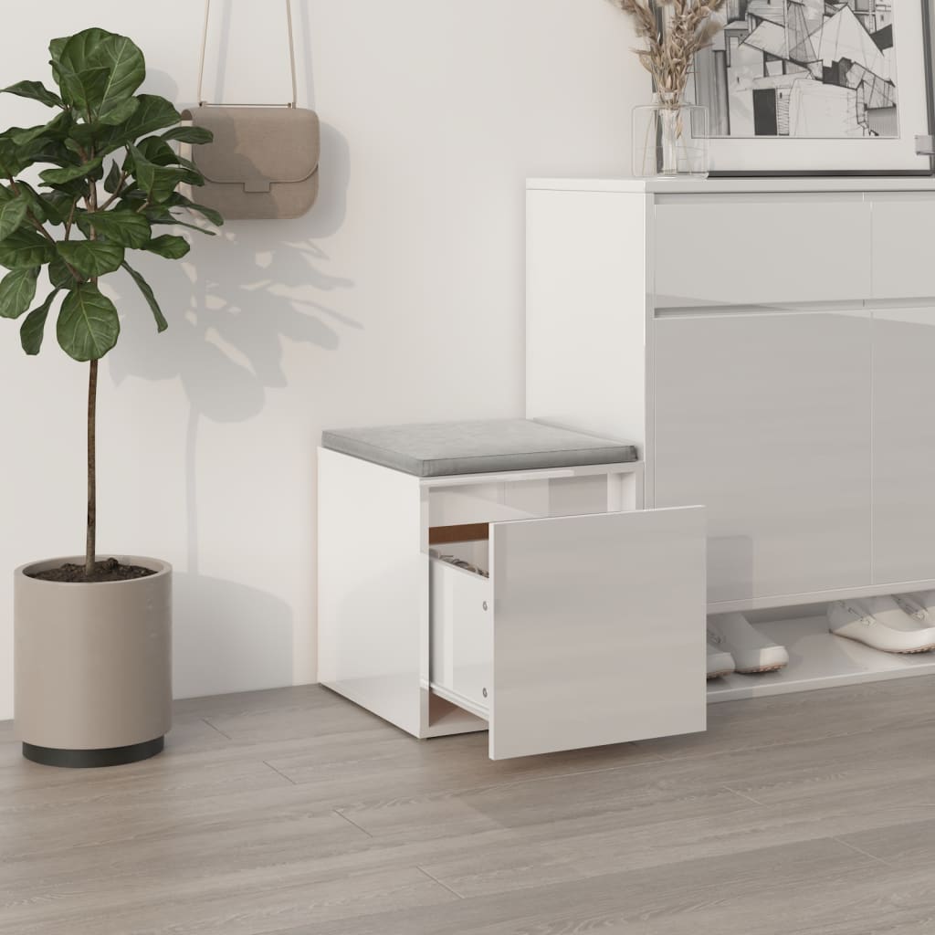 Cassetto Contenitore Bianco Lucido 40,5x40x40 cm in Legno - homemem39