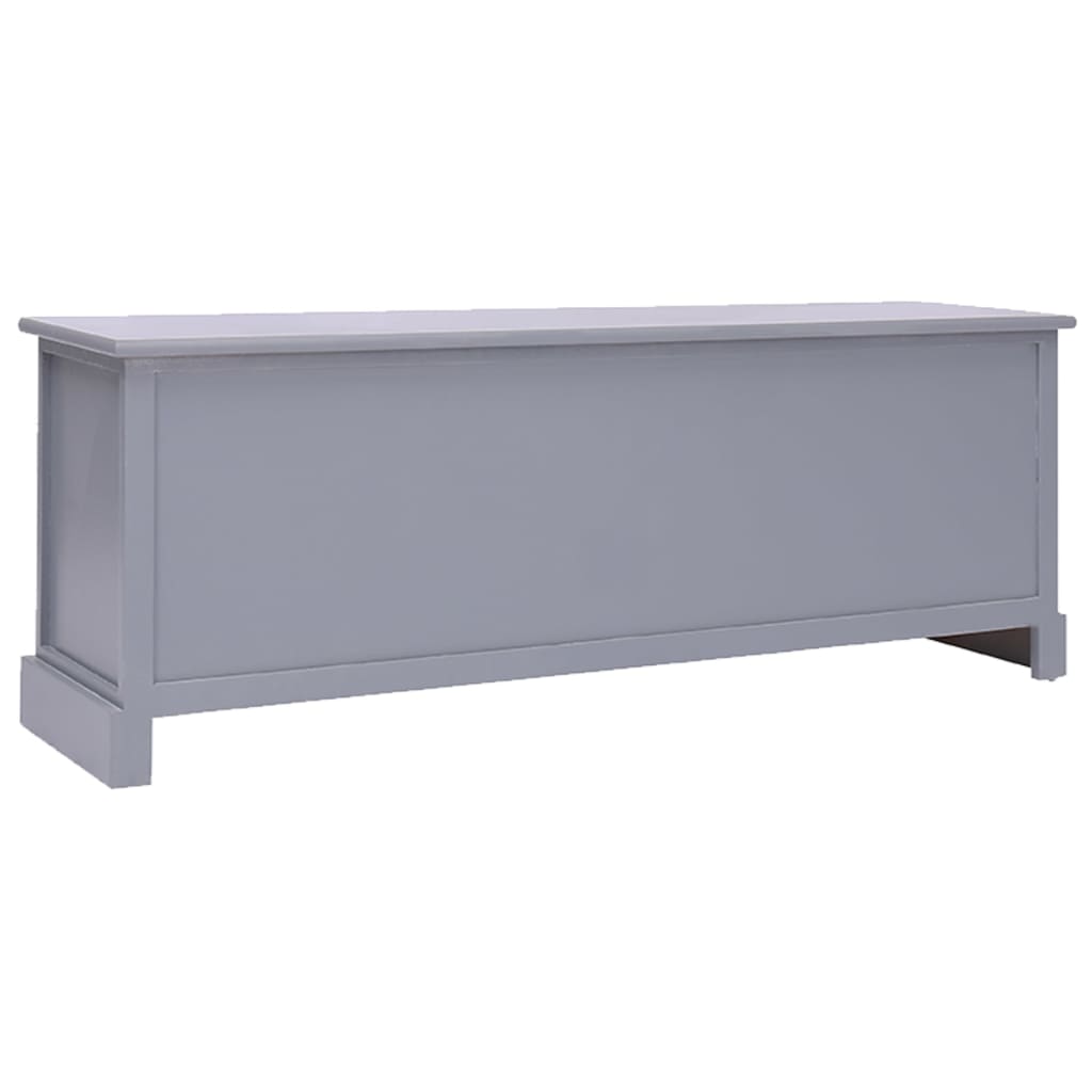 Mobile Porta TV Grigio 108x30x40 cm Legno Massello di Paulownia - homemem39