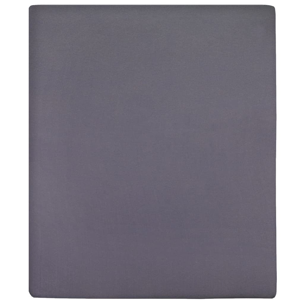 Lenzuola con Angoli Jersey 2 pz Antracite 90x200 cm Cotone - homemem39