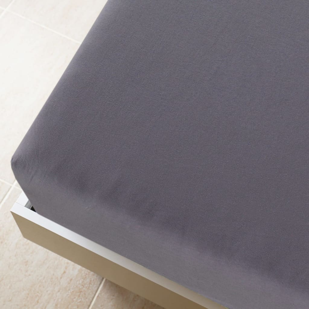 Lenzuola con Angoli Jersey 2 pz Antracite 90x200 cm Cotone - homemem39