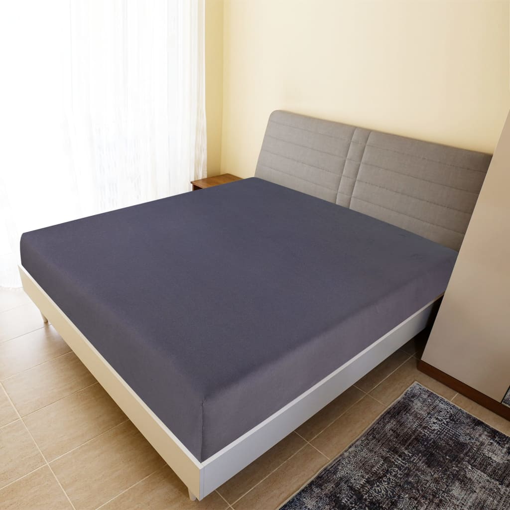 Lenzuola con Angoli Jersey 2 pz Antracite 90x200 cm Cotone - homemem39