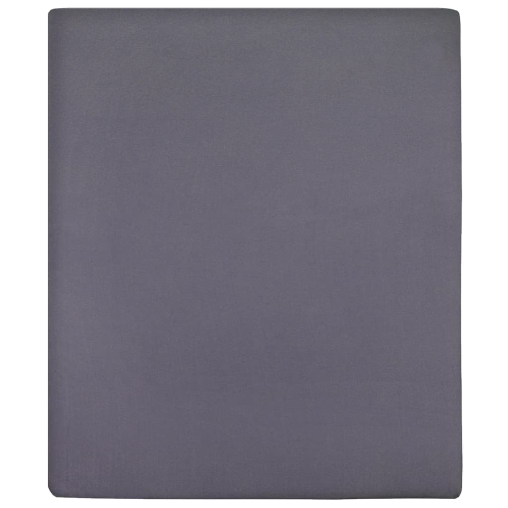 Lenzuola con Angoli Jersey 2 pz Antracite 180x200 cm Cotone - homemem39