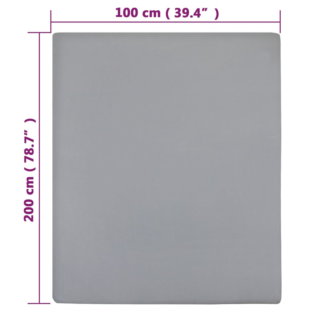 Lenzuolo con Angoli Jersey Grigio 100x200 cm Cotone - homemem39