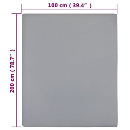 Lenzuola con Angoli Jersey 2pz Grigio 100x200 cm Cotone - homemem39