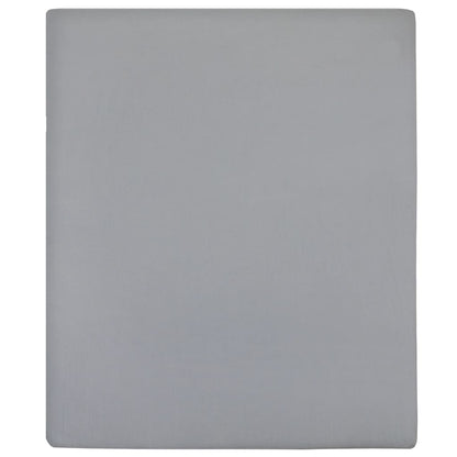 Lenzuola con Angoli Jersey 2pz Grigio 160x200 cm Cotone - homemem39