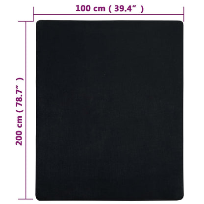 Lenzuola con Angoli Jersey 2pz Nero 100x200 cm Cotone - homemem39