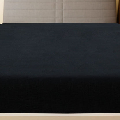 Lenzuolo con Angoli Jersey Nero 160x200 cm Cotone - homemem39