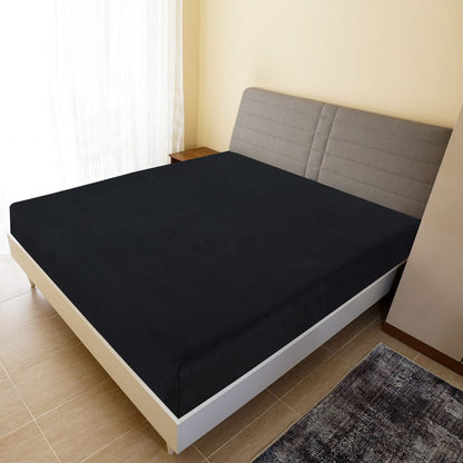 Lenzuolo con Angoli Jersey Nero 180x200 cm Cotone - homemem39