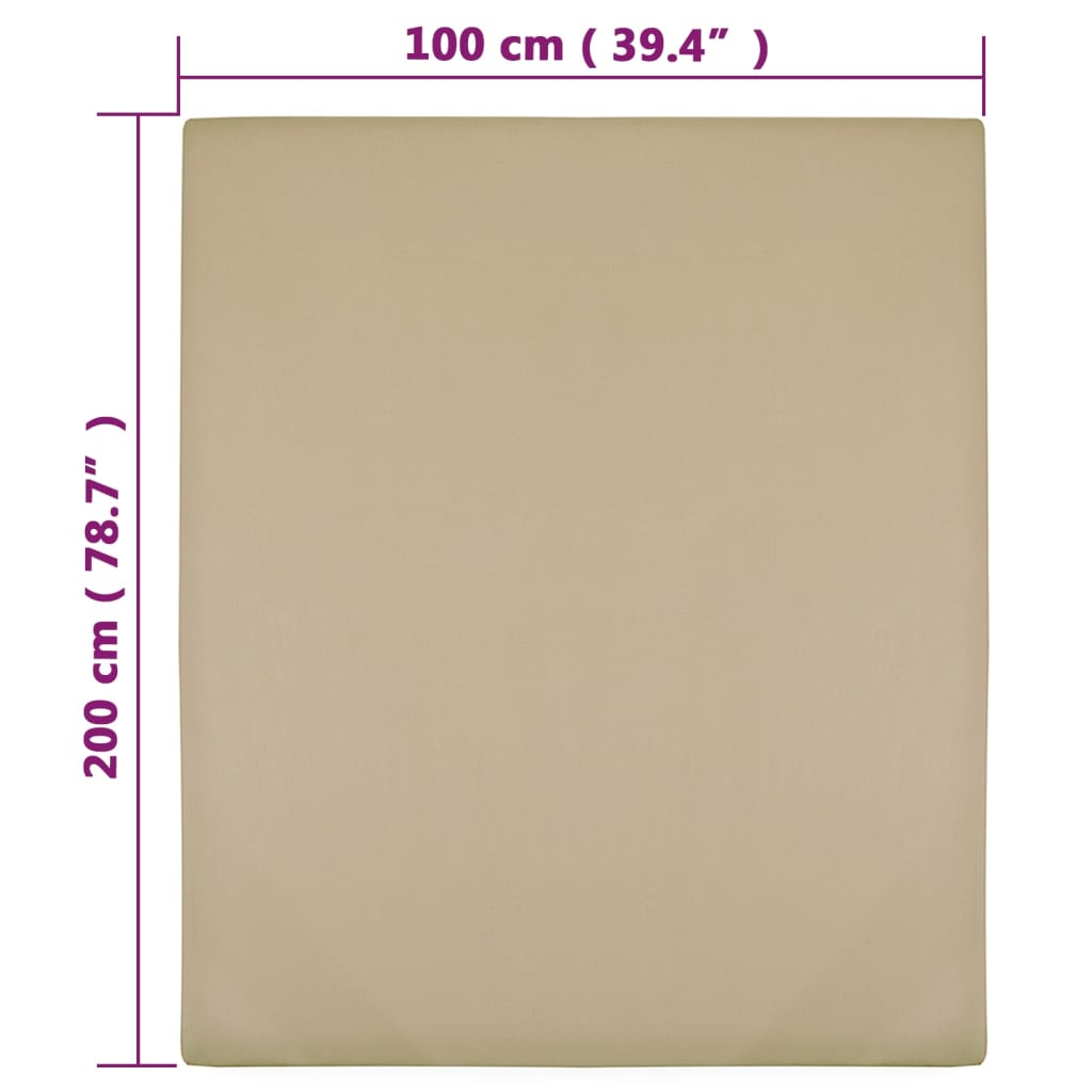 Lenzuola con Angoli Jersey 2pz Tortora 100x200 cm Cotone - homemem39