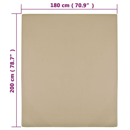 Lenzuola con Angoli Jersey 2pz Tortora 180x200 cm Cotone - homemem39