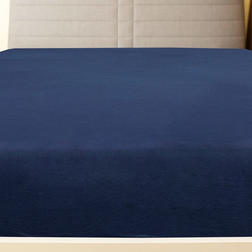 Lenzuolo con Angoli Jersey Blu Marino 90x200 cm Cotone - homemem39