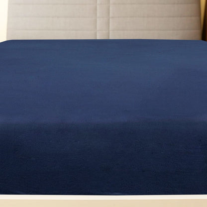 Lenzuolo con Angoli Jersey Blu Marino 100x200 cm Cotone - homemem39