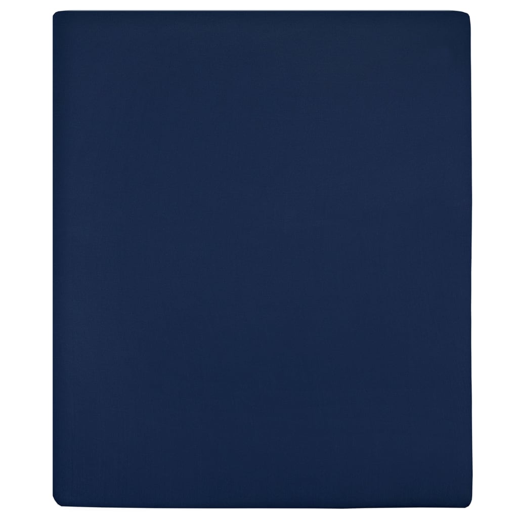 Lenzuola con Angoli Jersey 2pz Blu Marino 140x200 cm Cotone - homemem39