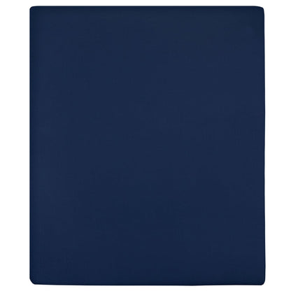 Lenzuola con Angoli Jersey 2pz Blu Marino 140x200 cm Cotone - homemem39