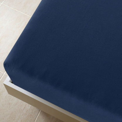 Lenzuola con Angoli Jersey 2pz Blu Marino 140x200 cm Cotone - homemem39