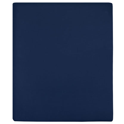 Lenzuola con Angoli Jersey 2pz Blu Marino 160x200 cm Cotone - homemem39