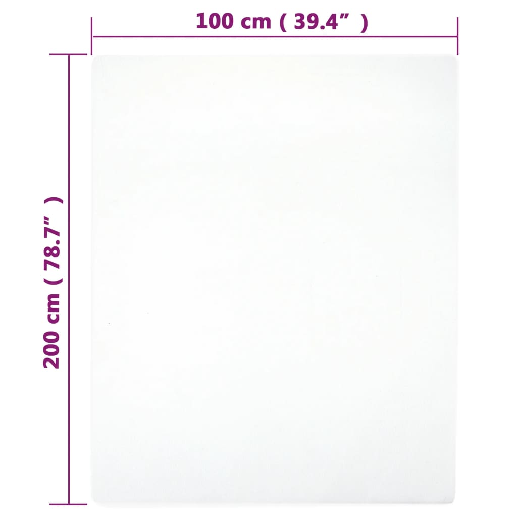 Lenzuolo con Angoli Jersey Bianco 100x200 cm Cotone - homemem39