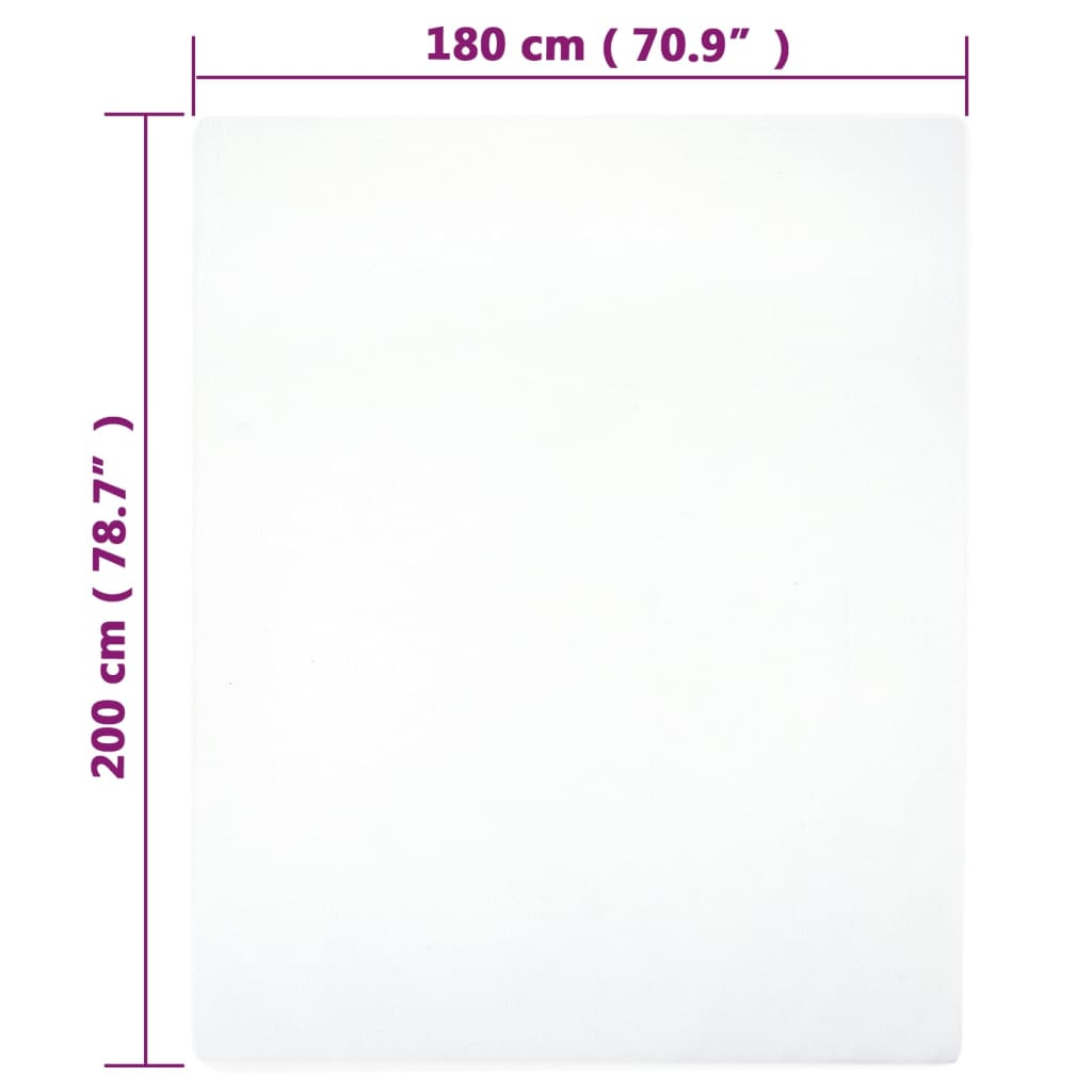 Lenzuolo con Angoli Jersey Bianco 180x200 cm Cotone - homemem39